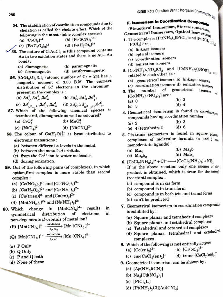 Coordination Compounds and Isomerism Guide | PDF | Coordination Complex ...