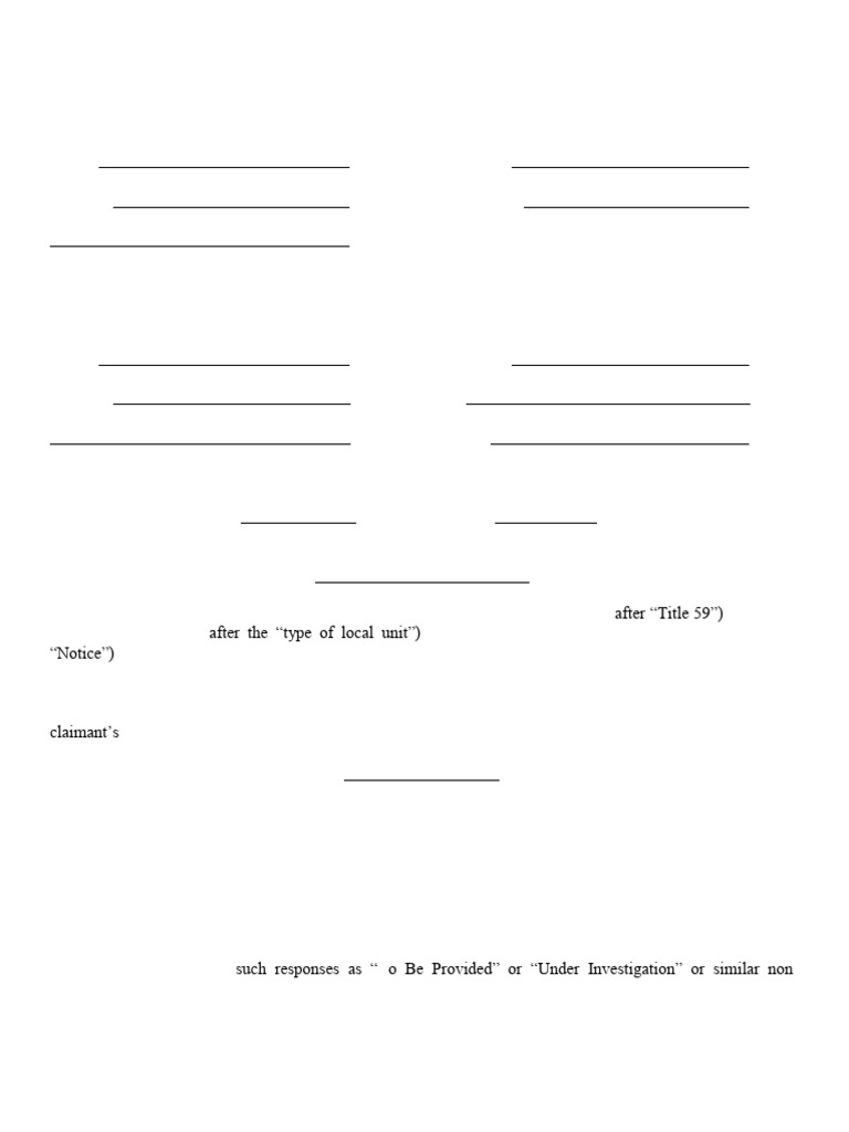 New Jersey Tort Claim Notice Template | PDF | Witness | Justice