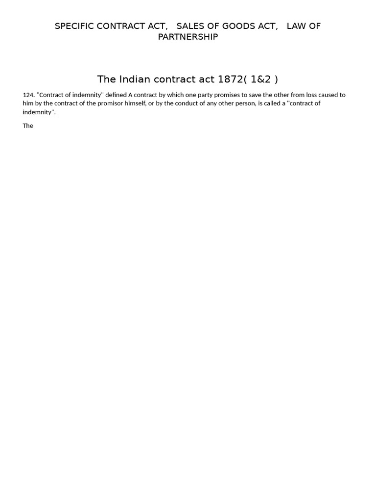 Contract Notes | PDF