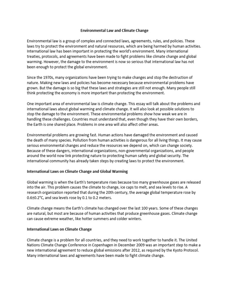 International Law and Climate Change | PDF | Climate Change | Kyoto ...