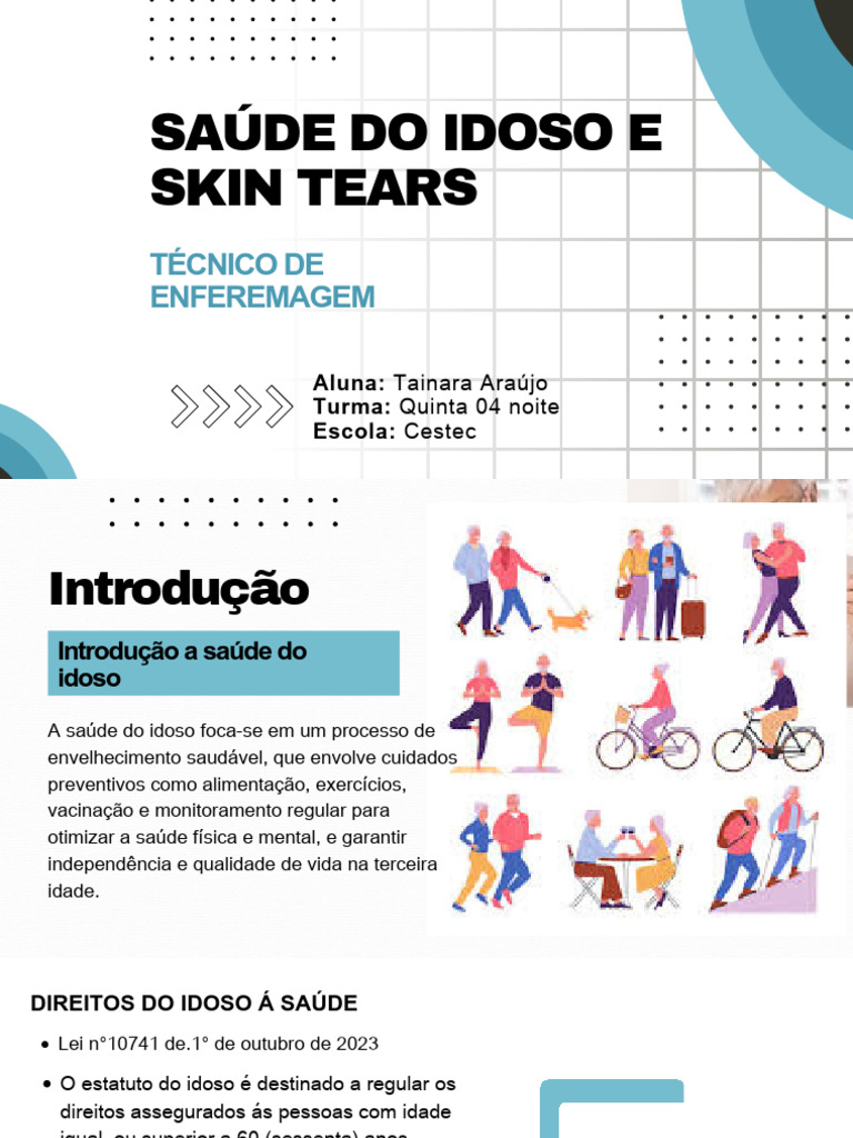 Cuidados com a Saúde do Idoso e Skin Tears | PDF | Terceira idade ...
