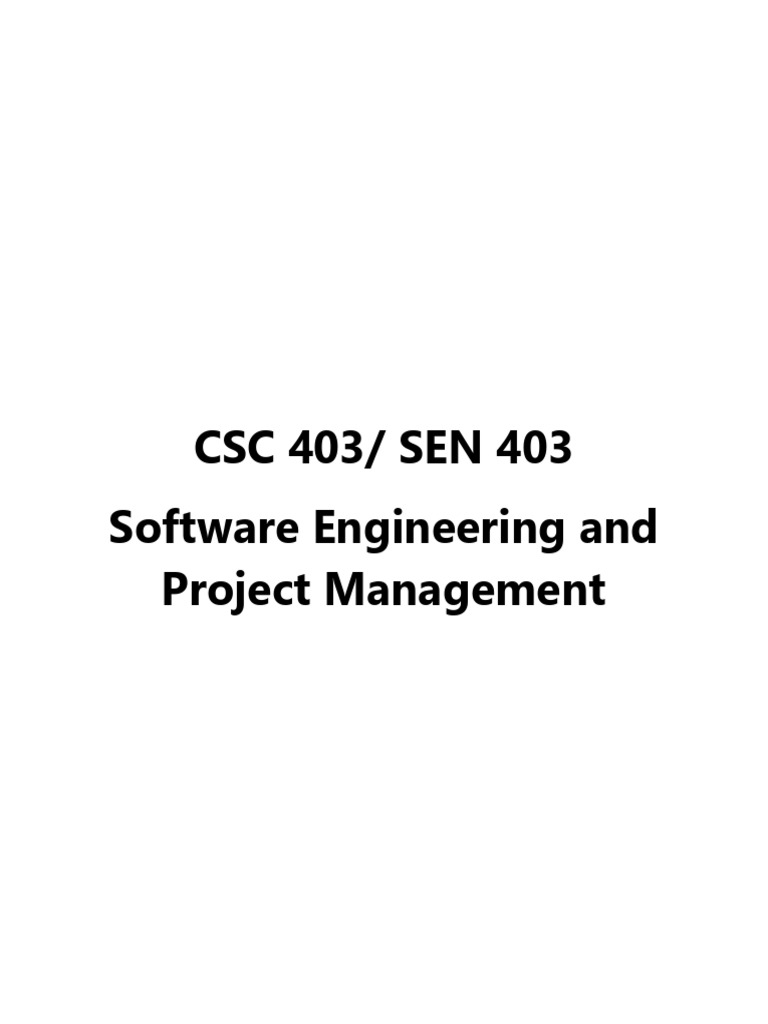 CSC 403-SEN 403 | PDF | Software Testing | Software Development