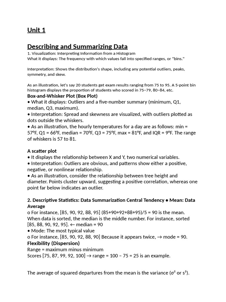 Data Visualization and Statistics Guide | PDF | Statistical Theory ...