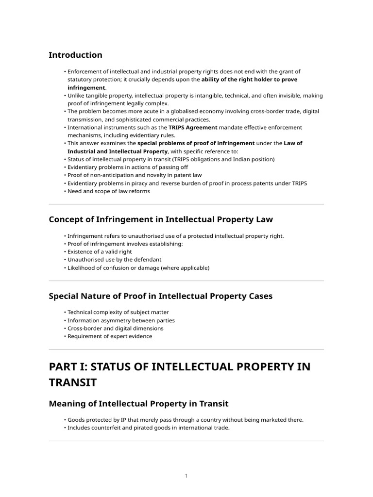 Challenges in Proving IP Infringement | PDF | Intellectual Property ...
