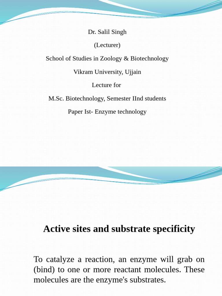 Enzyme Active Sites and Substrate Specificity | PDF