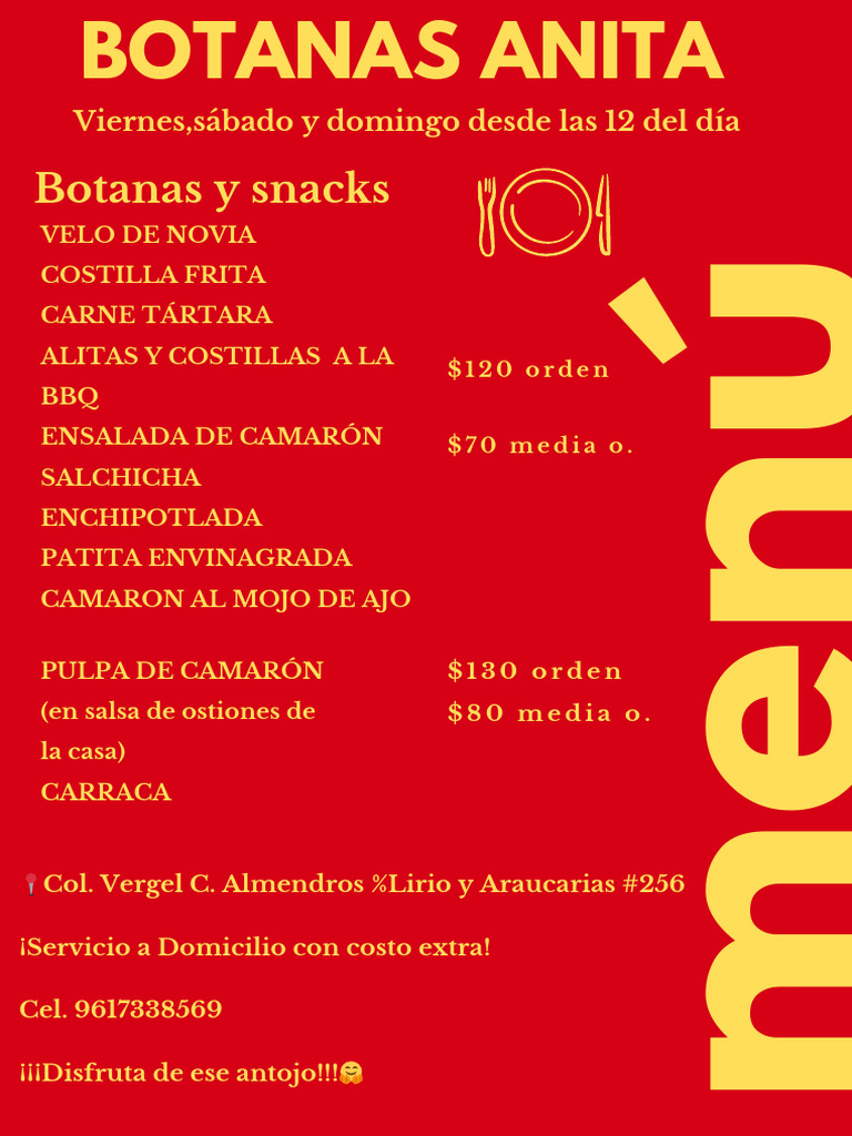 Menu Cafeteria Minimalista Tipografico Rosa | PDF