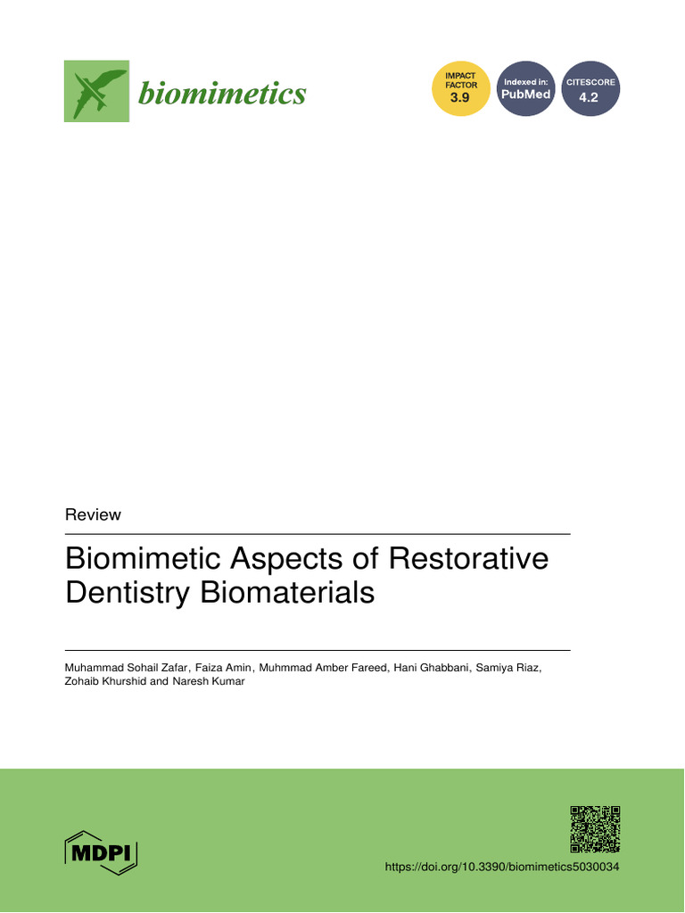 Dental Biomimetics | PDF | Tooth Enamel | Human Tooth