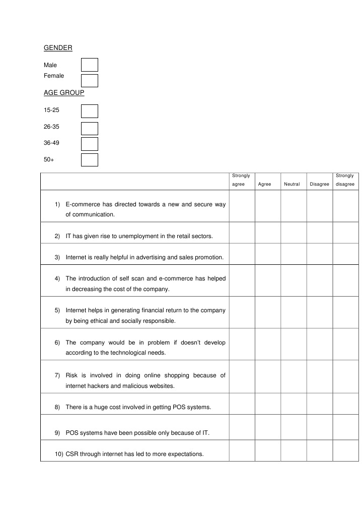 Questionaire | PDF