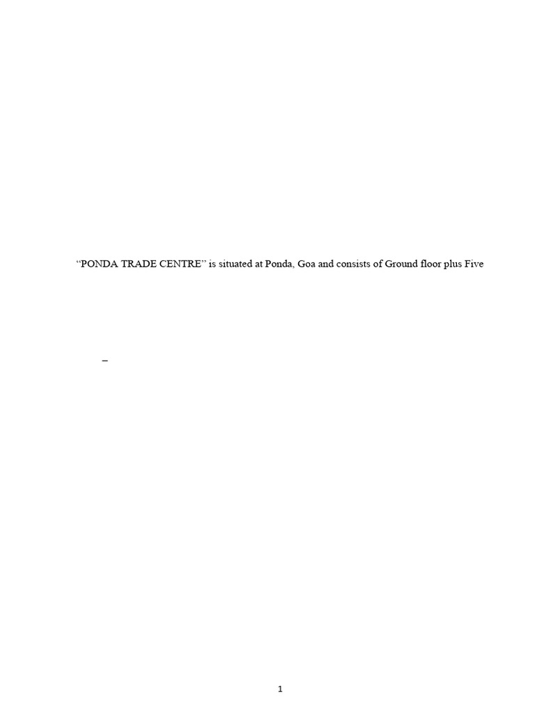 Structural Audit of Ponda Trade Centre | PDF | Concrete | Audit