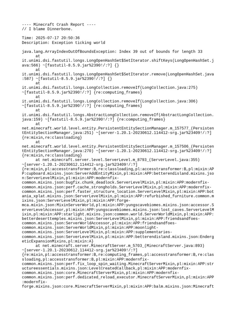 Minecraft Server Crash Report Analysis | PDF | Central Processing Unit ...