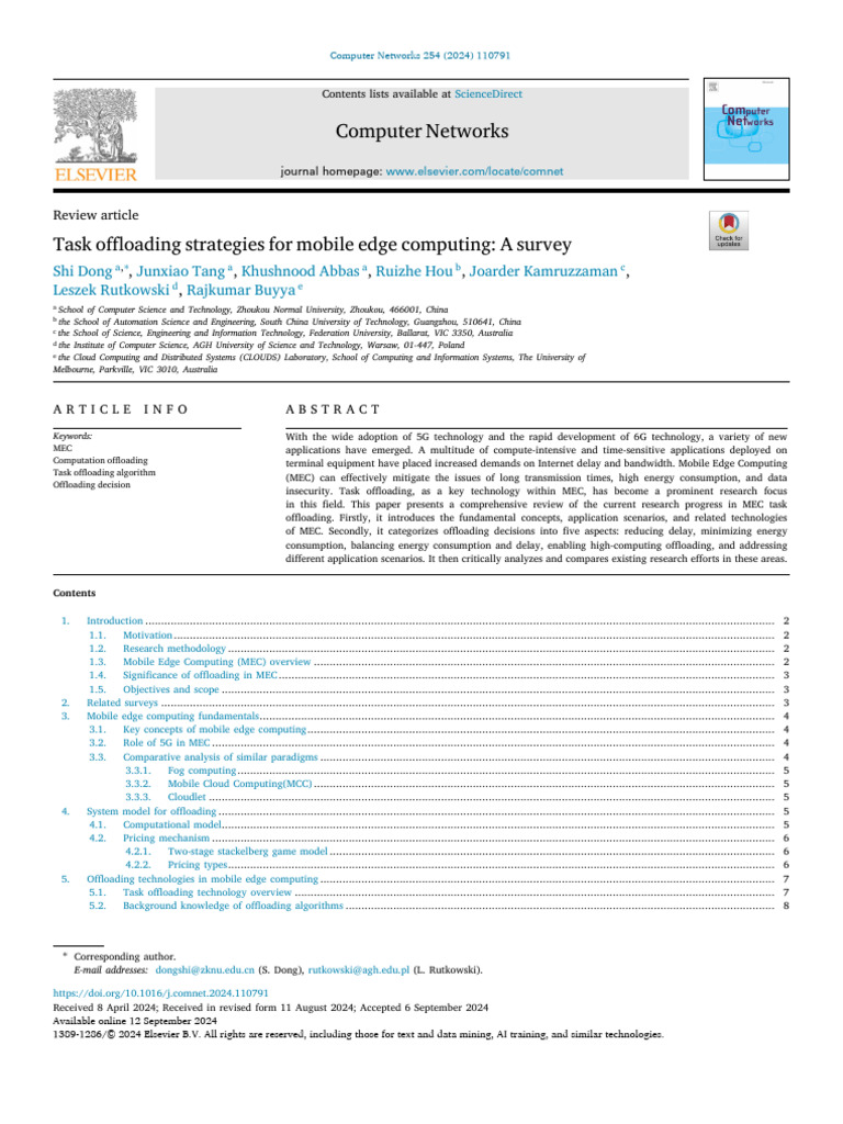Task Offloading Strategies For Mobile Edge Computing - Survey | PDF ...