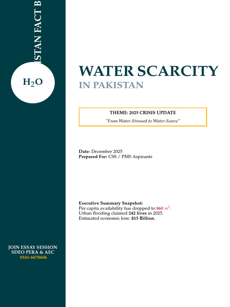 Pakistan Water Scarcity Fact Book 2025 (1) | PDF | Water Scarcity | Water