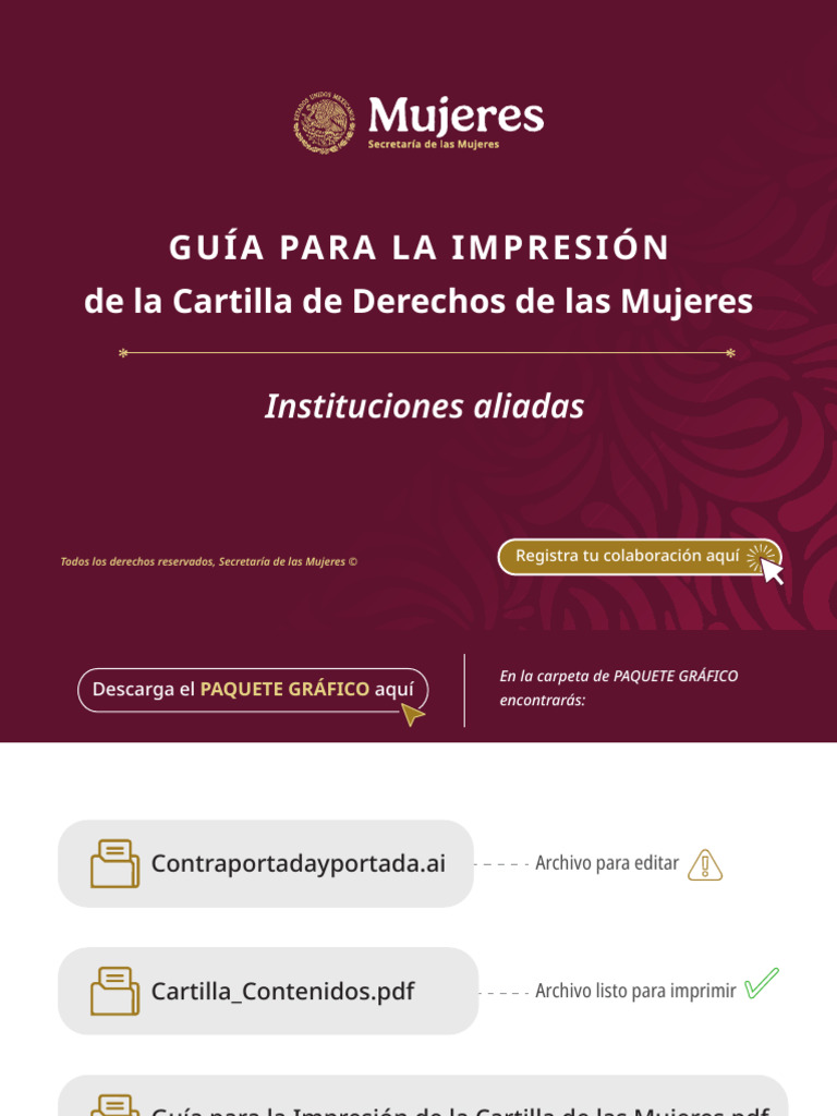 Guía para La Impresión de La Cartilla de Las Mujeres | PDF