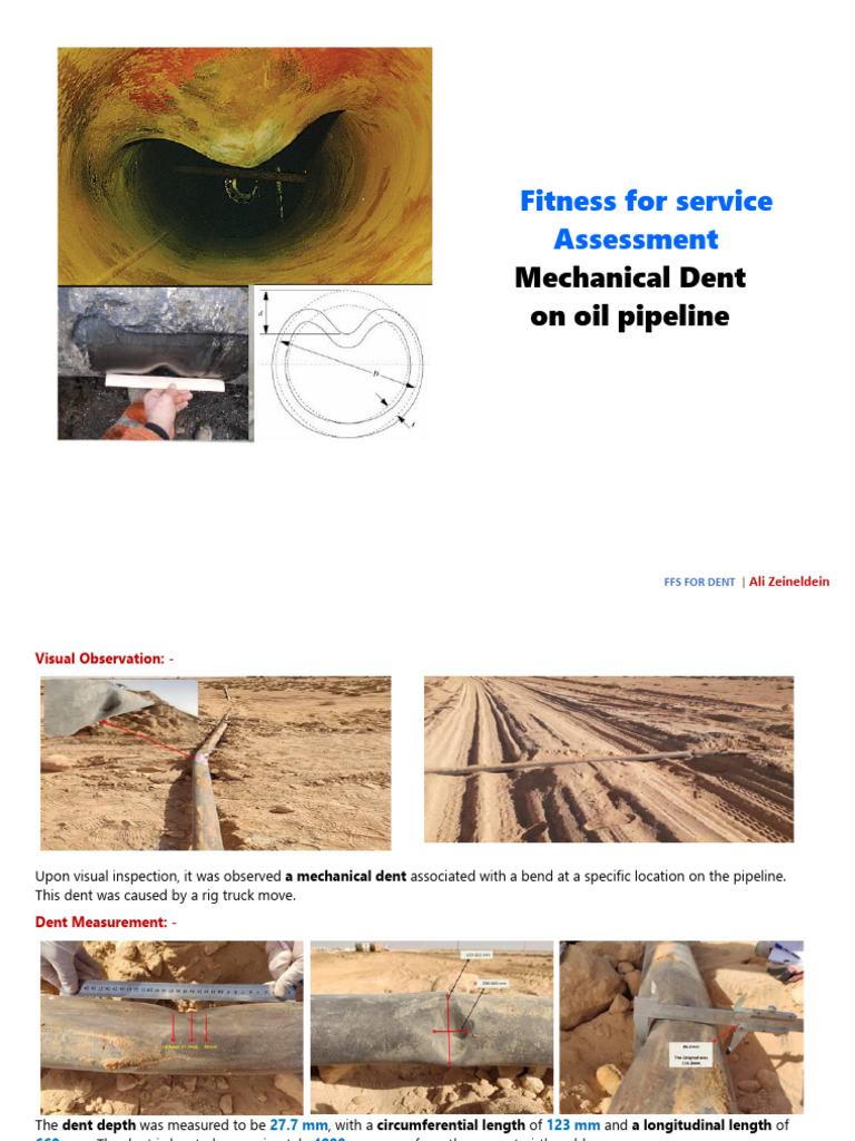 Fitness for Service Assessment of Pipeline Dent | PDF | Pipe (Fluid ...