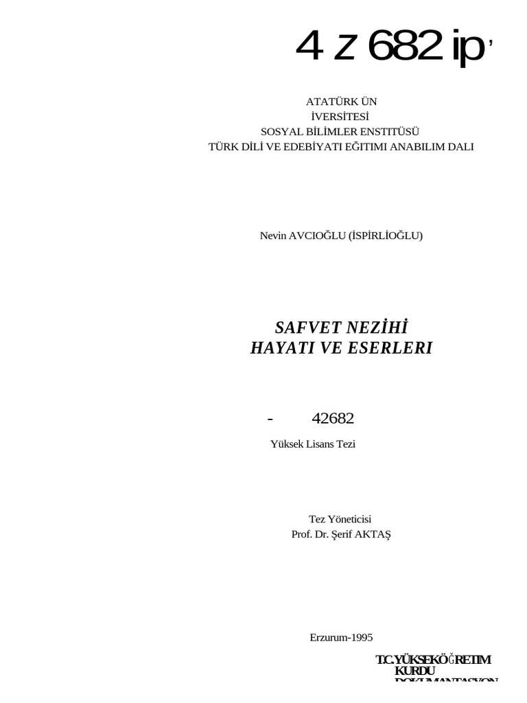 Safvet Nezihi Hayati Ve Eserleri | PDF