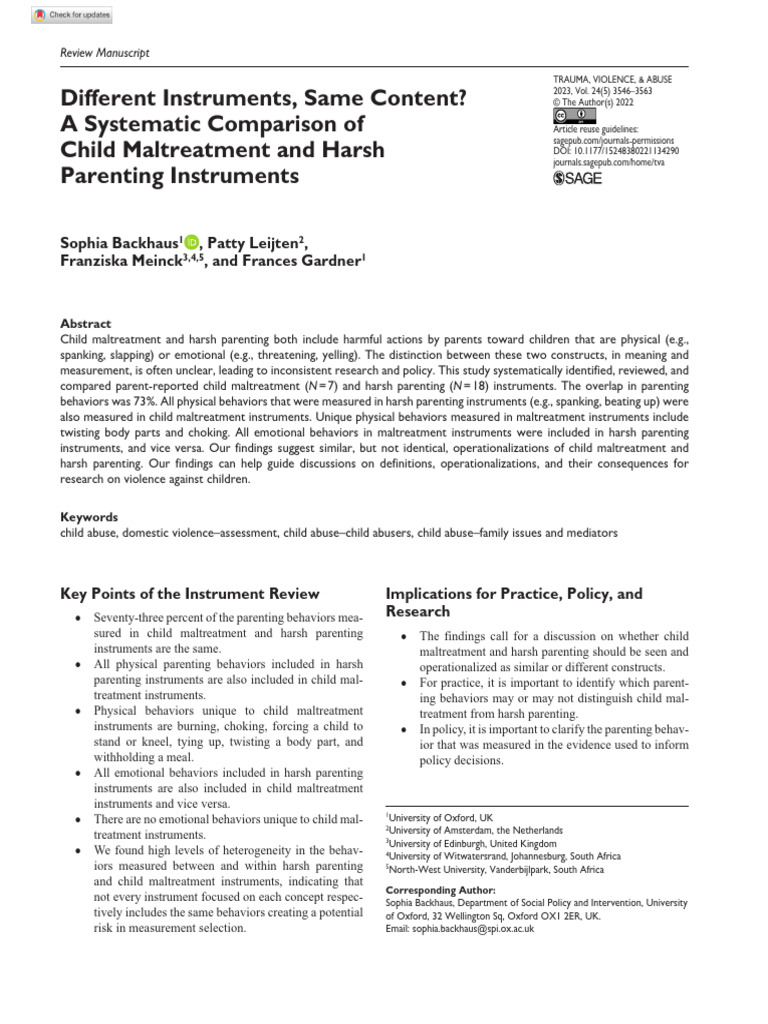 Backhaus Et Al 2022 Different Instruments Same Content A Systematic ...