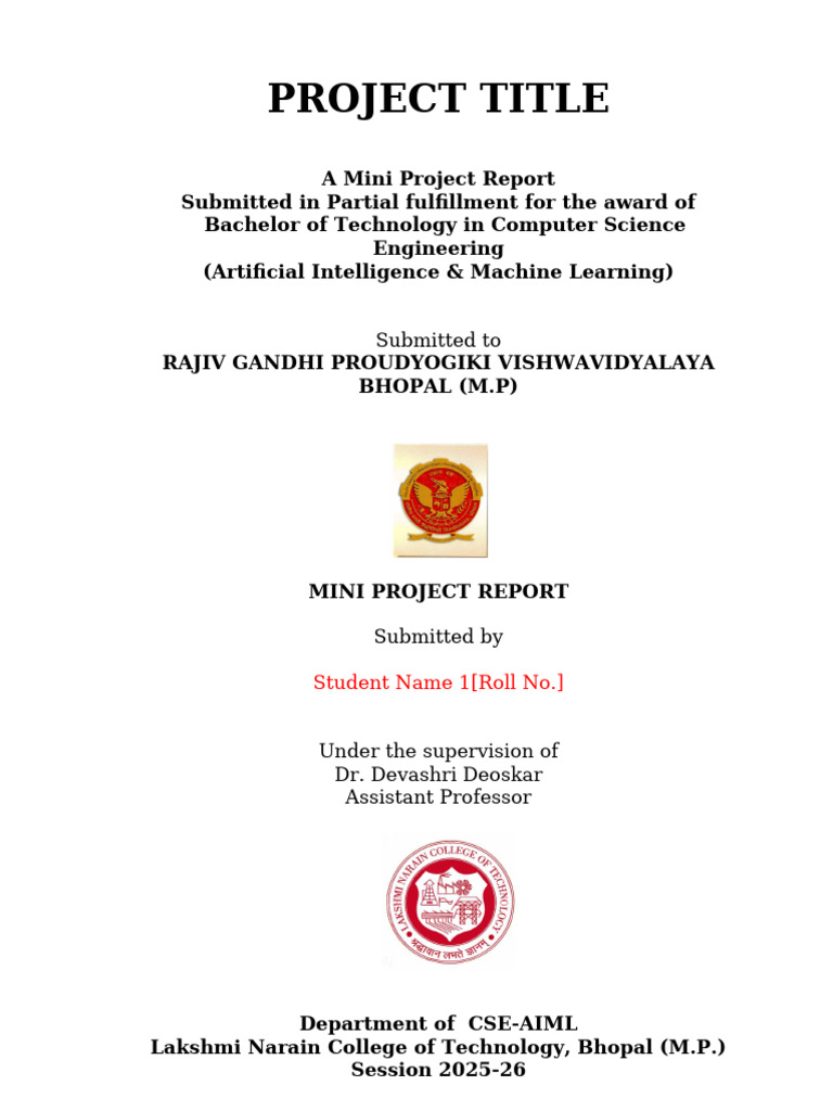 Mini Project Report in AI & ML | PDF | Computer Science | Computing