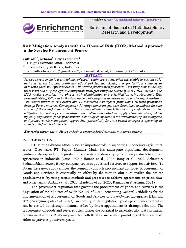 395-Article Text-4251-1-10-20250620 | PDF | Risk | Risk Management