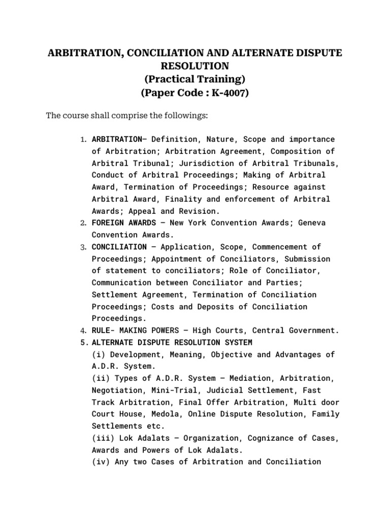 Arbitration and ADR Practical Training Guide | PDF | Alternative ...