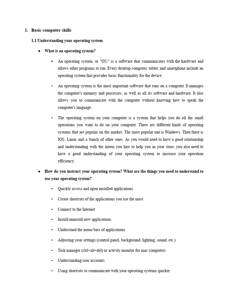 Essential Computer Skills Guide | PDF | Computer File | Operating System