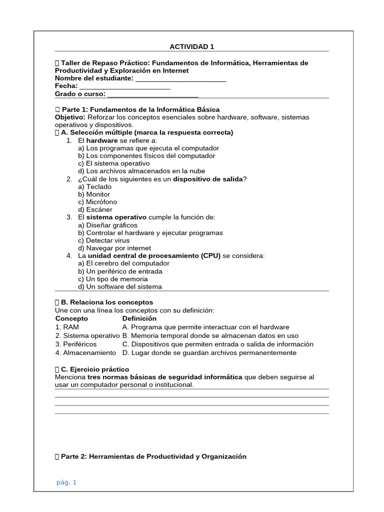 Actividad 1 | PDF | Hardware de la computadora | Periférico