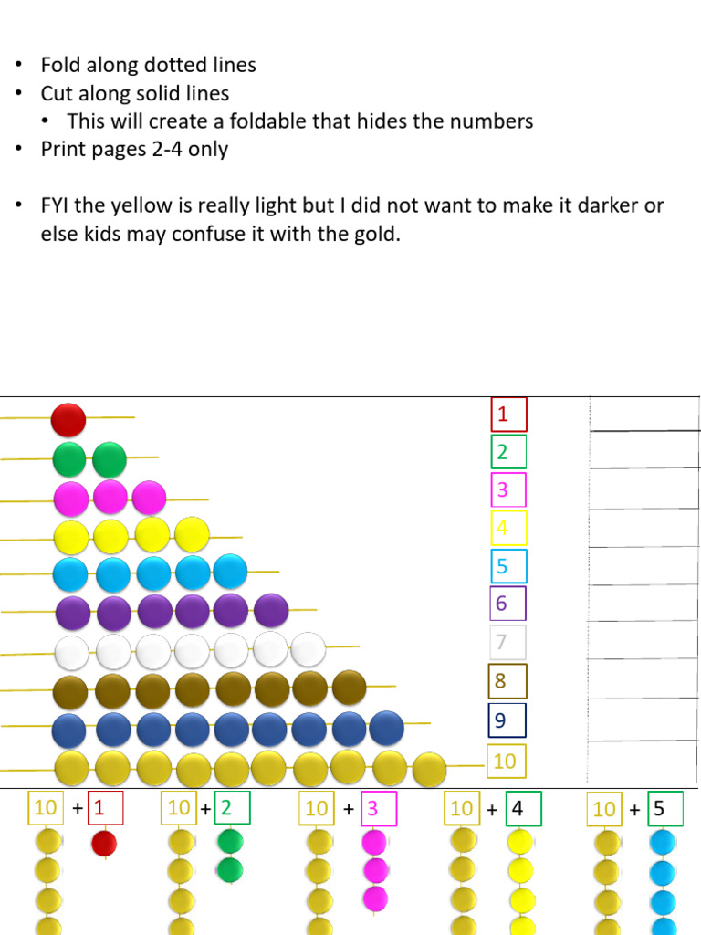 Foldable Number Learning Tool | PDF