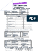 Clasificación Actualizada A 12/06/2012