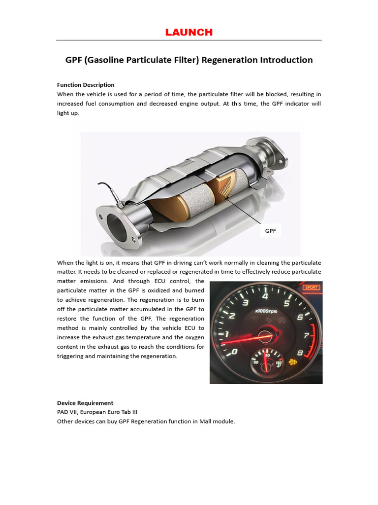 GPF Regeneration Guide for Vehicles | PDF | Combustion | Particulates