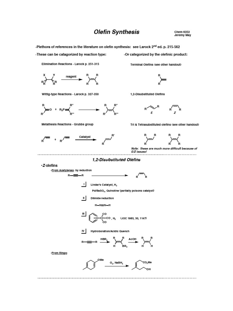 Olefin Synthesis Techniques Overview | PDF | Unit Processes | Organic ...