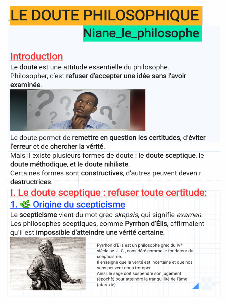 Leçon4 Le Doute Philosophique | PDF