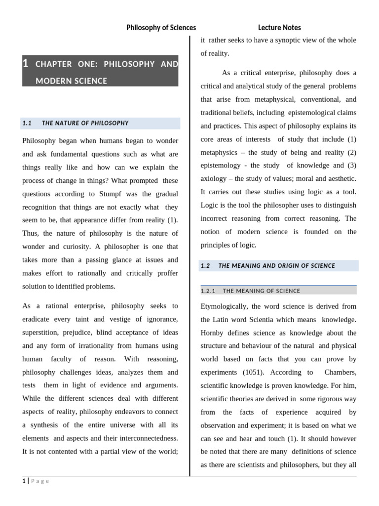 Philosophy and Nature of Science | PDF | Science | Philosophy Of Science