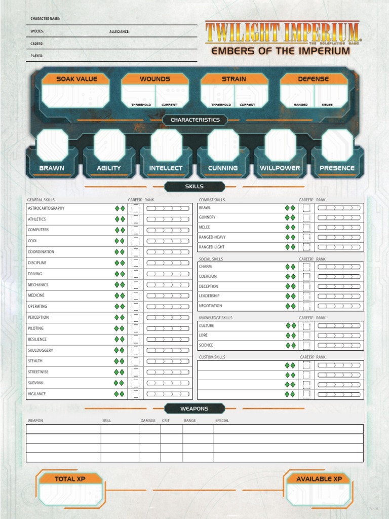 Character Skills and Talents Tracker | PDF | Role Playing Games | Gaming