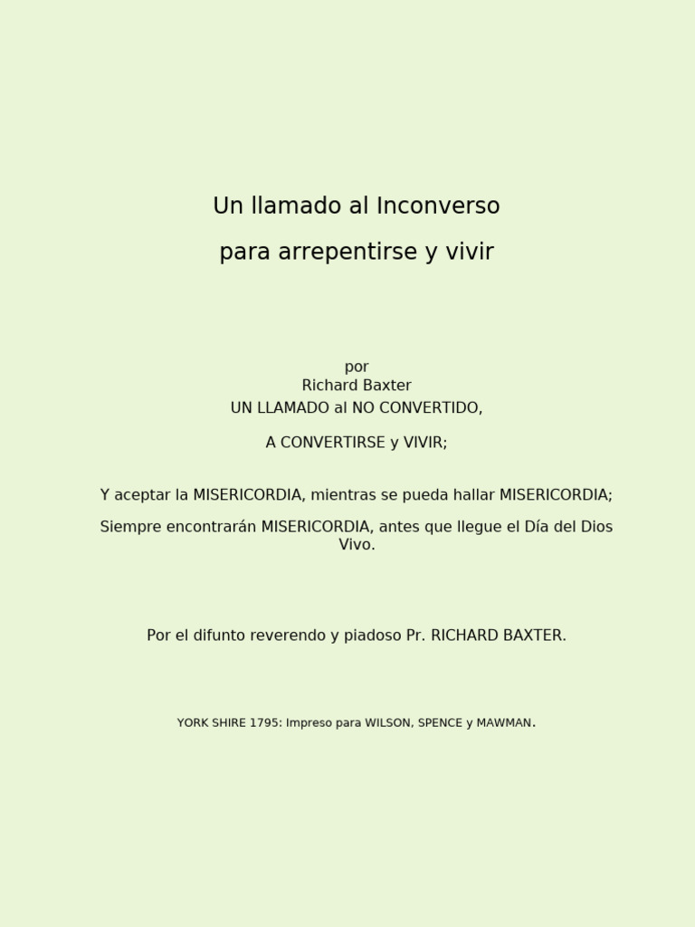 Llamado a Inconversos: Arrepentimiento y Vida | PDF | Pecado | Cristo ...