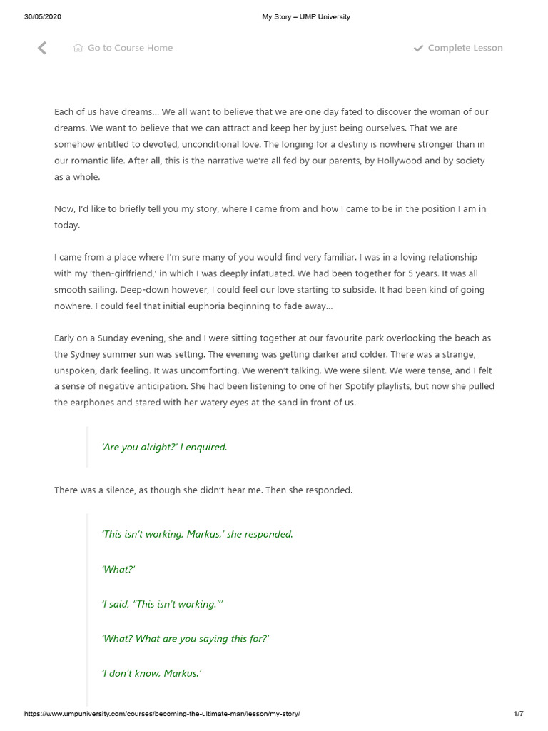01 - My Story - UMP University | PDF | Psychological Concepts | Cognition