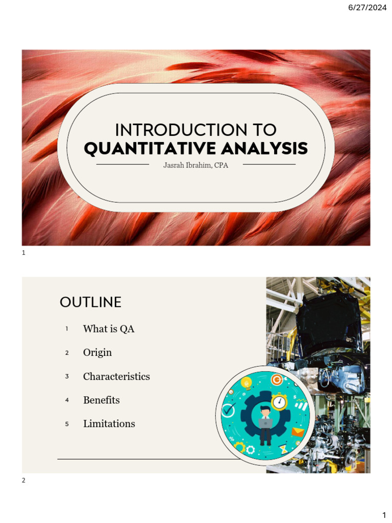Act170 Ch1 Introduction to Quantitative Analysis | PDF | Quantitative ...