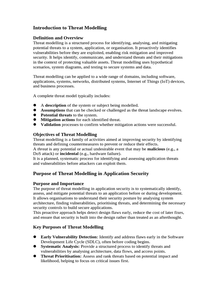Threat Modelling for Application Security | PDF | Security | Computer ...
