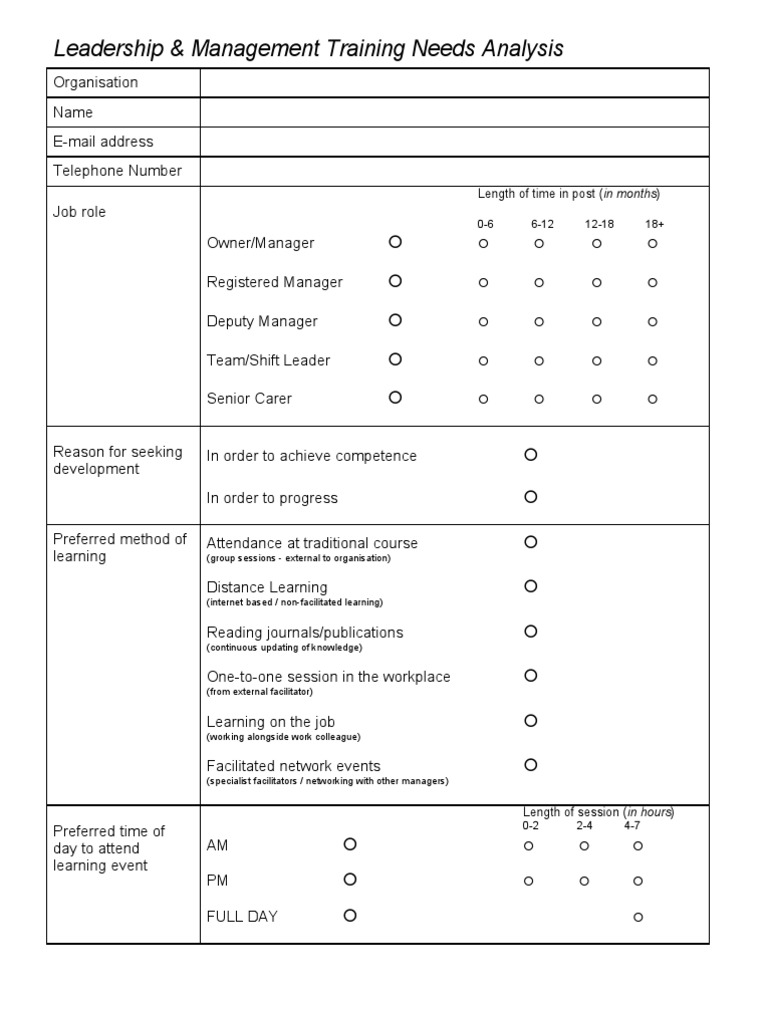 Leadership and Management TNA+Final+Version | PDF | Leadership | Risk ...