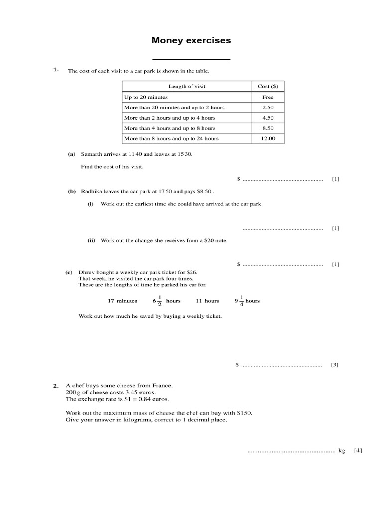 Money+ex+work | PDF