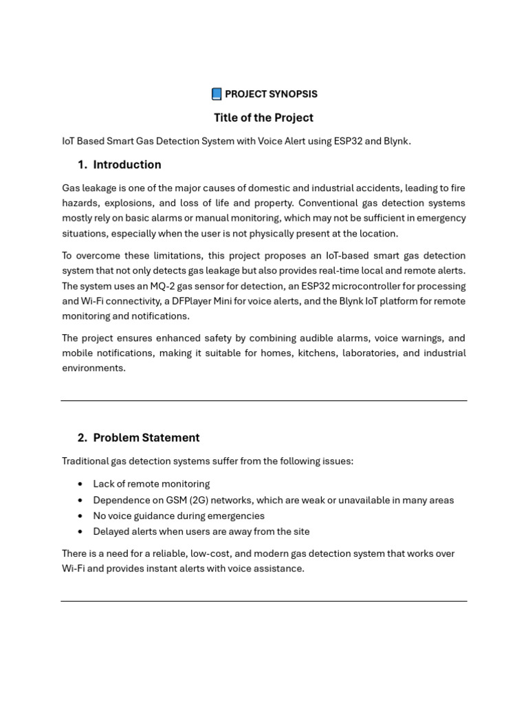 IoT Smart Gas Detection System | PDF | Internet Of Things | Sensor