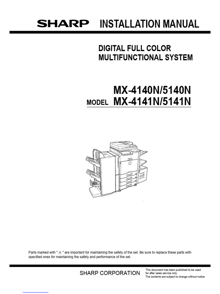 MX-5141N Installation Manual Guide | PDF | Humidity | Ac Power Plugs ...