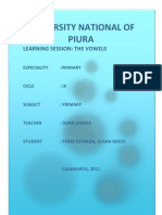 University National of Piura: Learning Session: The Vowels
