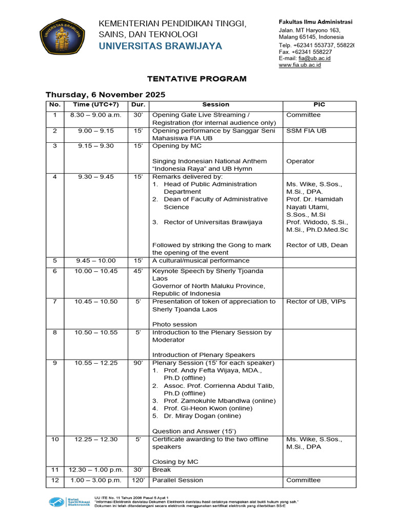 Tentative Program of ICoPAG 2025 | PDF