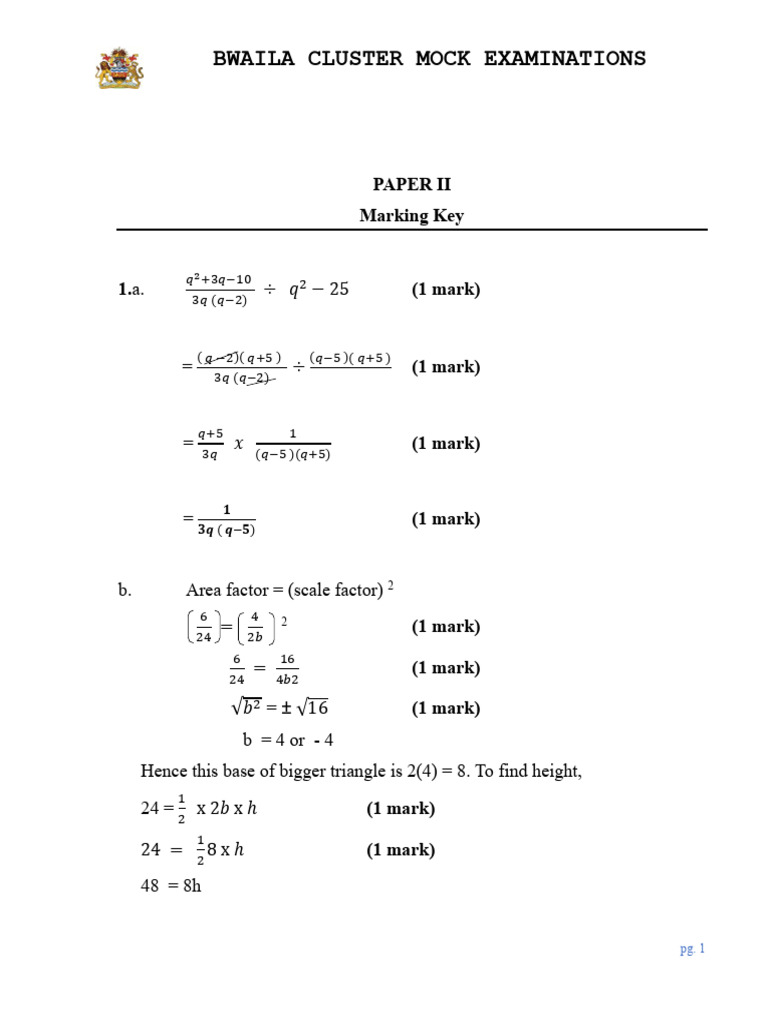 2025 Malawi Mathematics Exam Key | PDF | Mathematics | Elementary Geometry