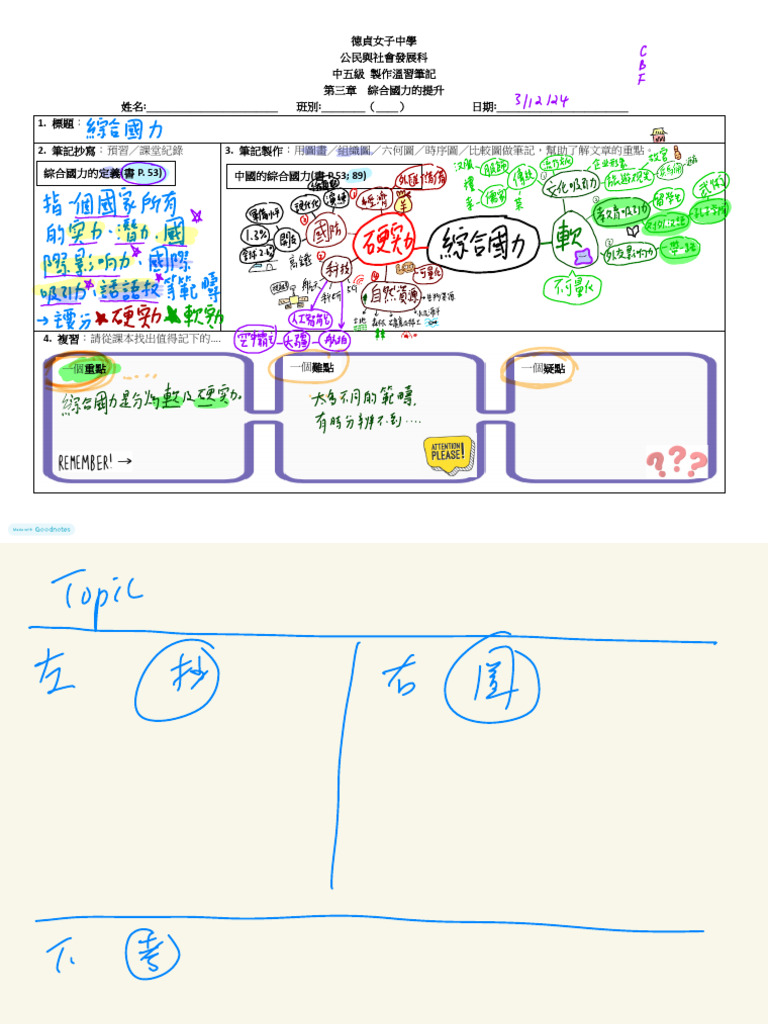 中五 功課 中國的綜合國力功課 筆記製作 2 | PDF