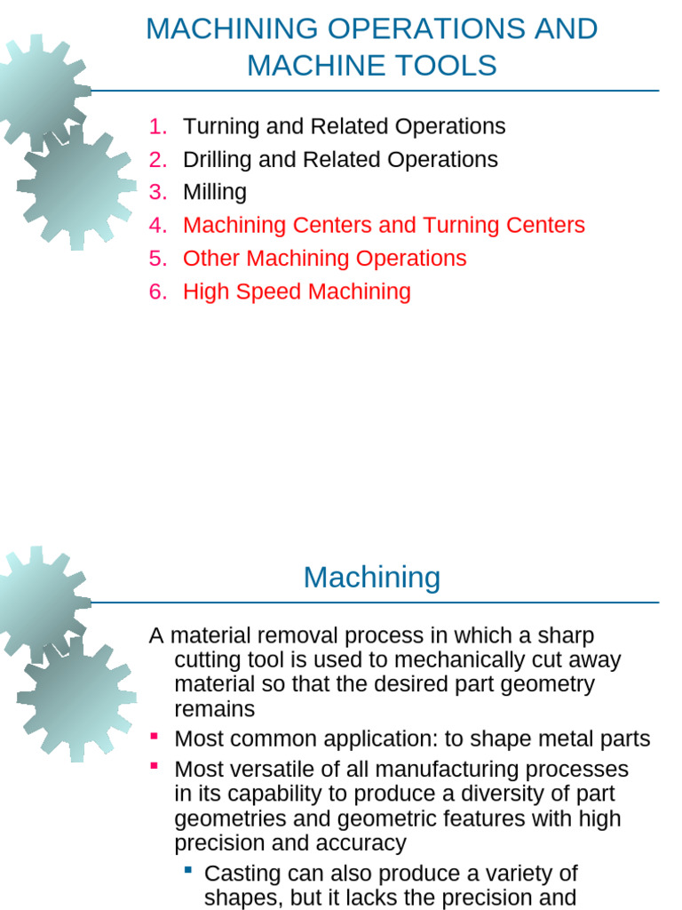 Machining Operations Overview Guide | PDF | Machining | Drill