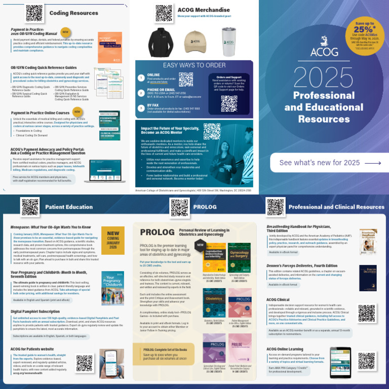 ACOG Coding and Educational Resources | PDF | Gynaecology | Obstetrics