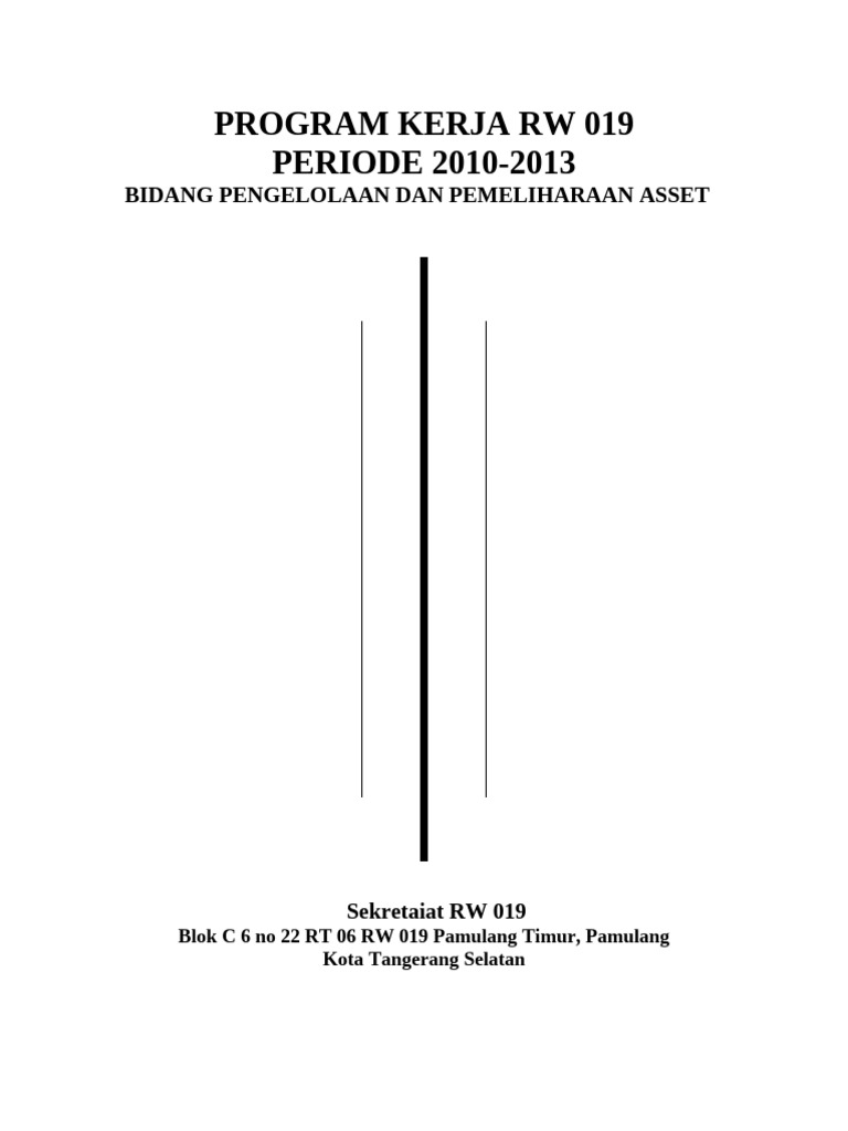 Program Kerja RW 019: Pengelolaan Asset 2010-2013 | PDF