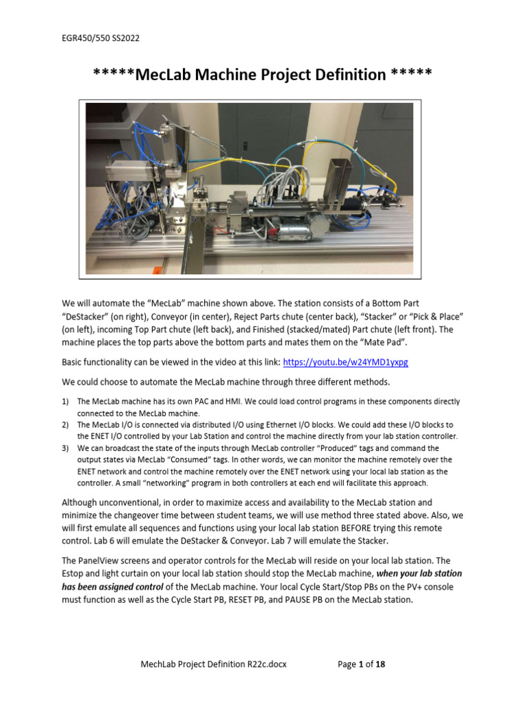MecLab Project Definition R22c | PDF | Computing | Computer Engineering