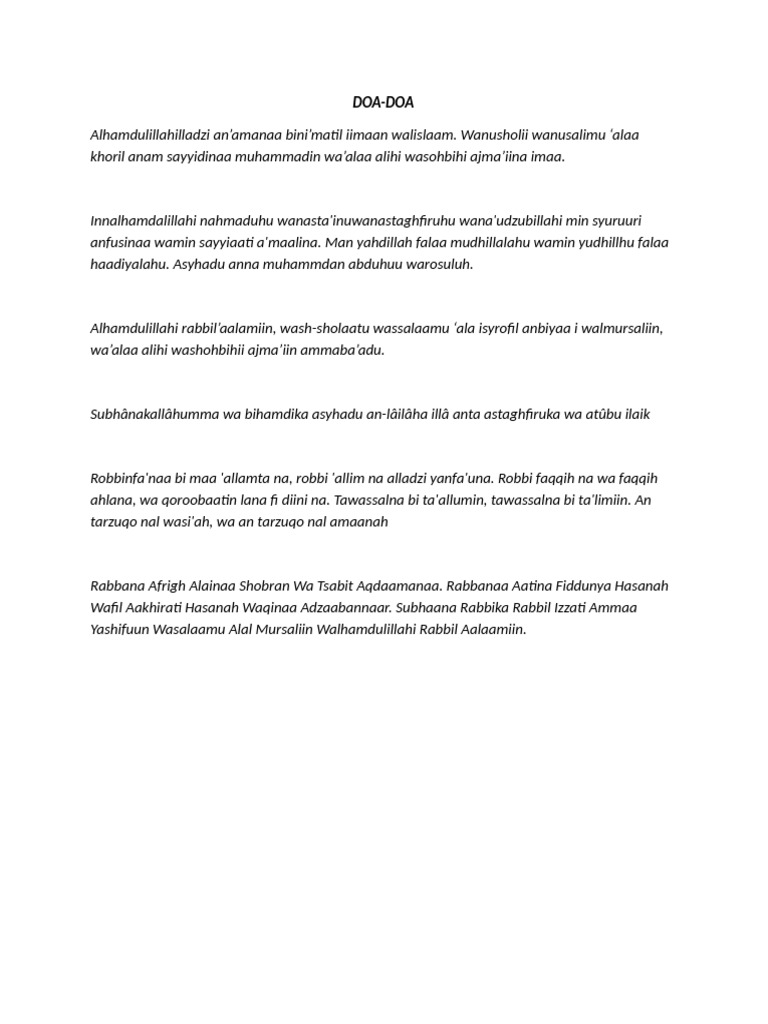 Doa Doa | PDF