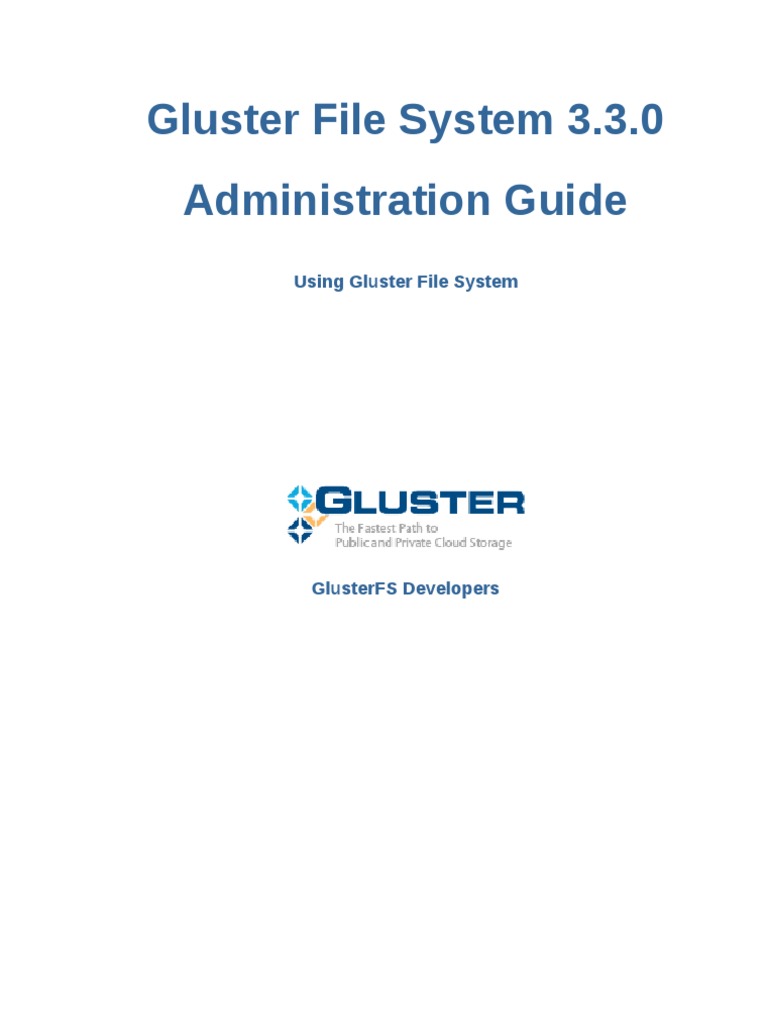Gluster File System 3.3.0 PDF Command Line Interface Apache Hadoop